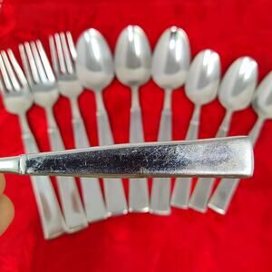 10X Mix Wallace WAS213 Stainless Forks N Spoons Flatware Heavy Solid Tbsp Tsp
